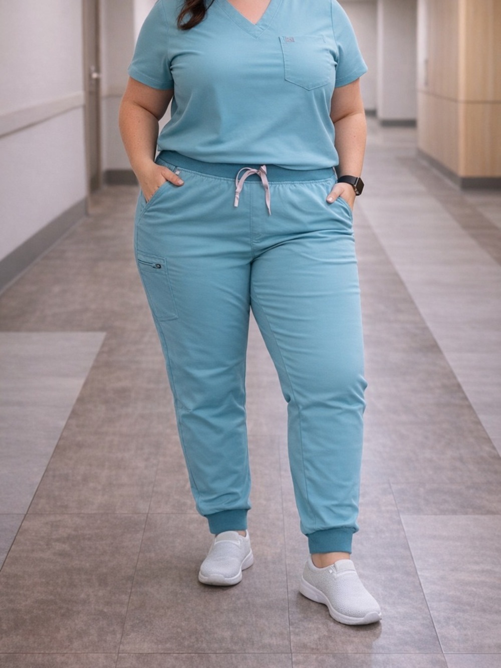 FIGS TWO-SET JOGGER SCRUB PANTS AND CATARINA ONE-POCKET TOP  – PANTS SIZE 4XLP